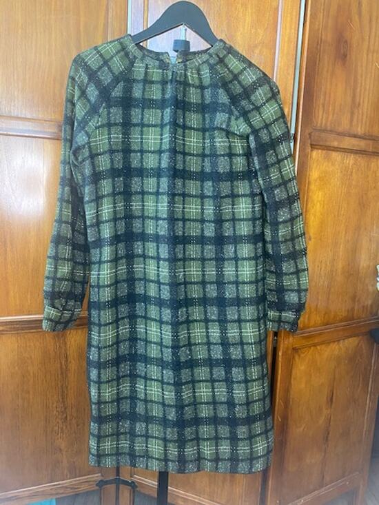 Unbranded Dresses & Skirts - Vintage Handmade Wool Plaid Tunic Dress Green Black Lined Shift Dress
